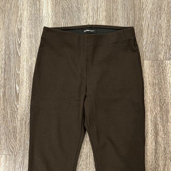 Fifteen Twenty Brown Ankle Slit Crop Pants XS Stretch Twill Slim Crop Trouser - Picture 3 of 14